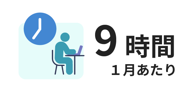 平均残業時間 1月あたり9時間